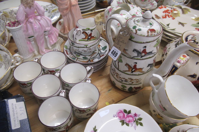 CROWN STAFFORDSHIRE HUNTING SCENE TEA SET Image
