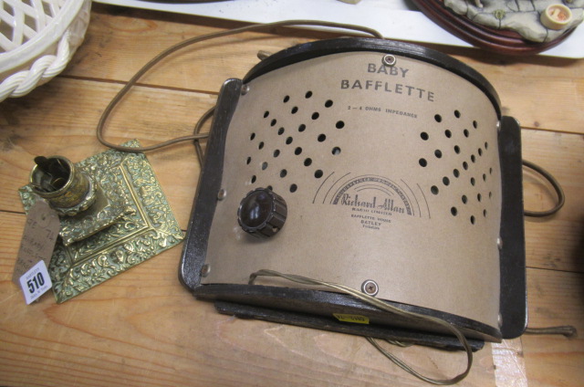 BABY BASSINET AND BRASS CANDLE HOLDER Image