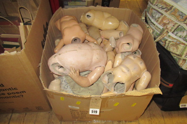 BOX OF VINTAGE AND ANTIQUE DOLL PARTS Image