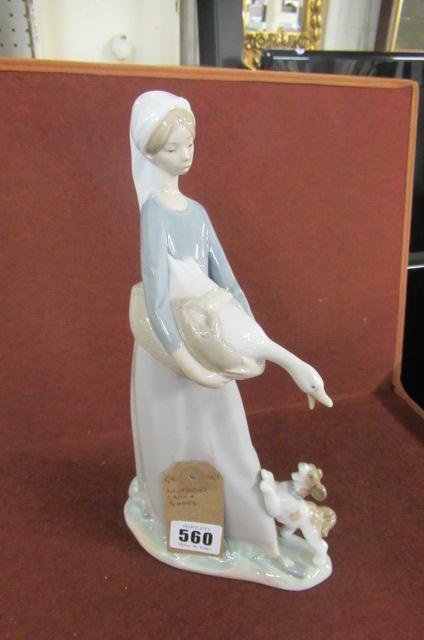 LLADRO LADY HOLDING GOOSE Image