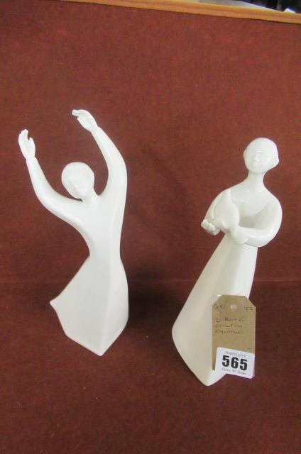TWO ROYAL DOULTON WHITE FIGURES Image