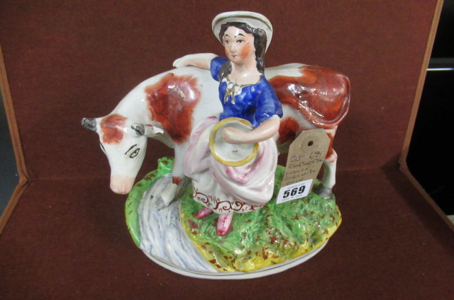 CONTINENTAL FIGURE OF GIRL WITH COW Image