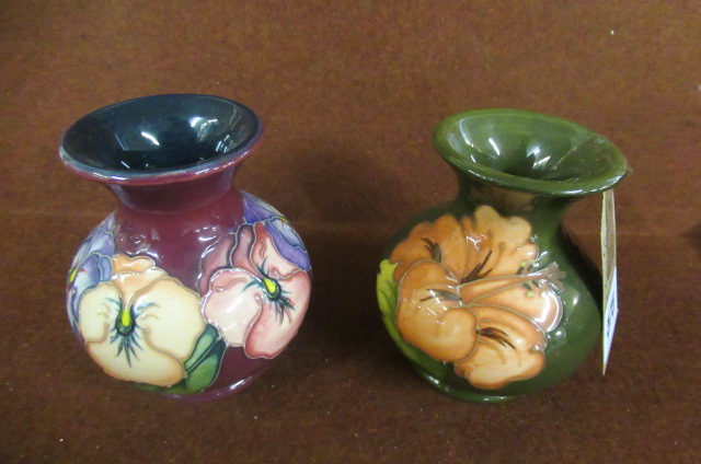TWO SMALL MOORCROFT VASES Image