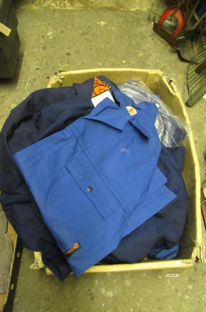 BOX OF BLUE WORK COATS Image