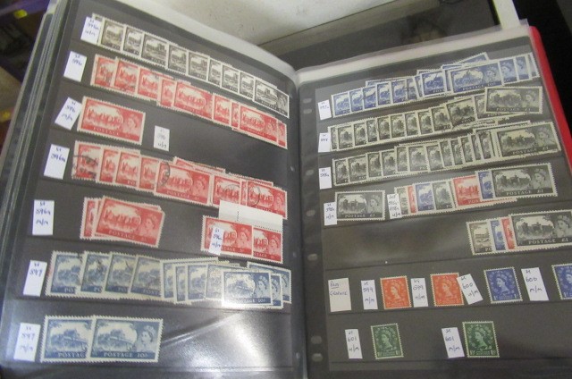 RED FOLDER OF GB STAMPS 1953-60 Image