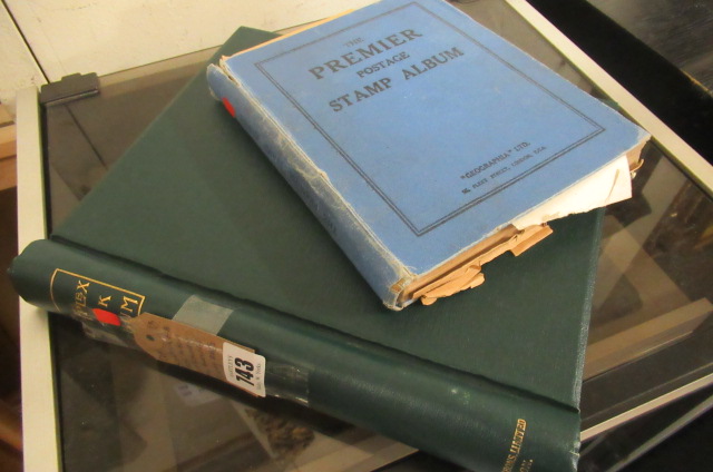 SIMPLEX AND A BLUE ALBUM OF STAMPS INCLUDING PENNY REDS Image