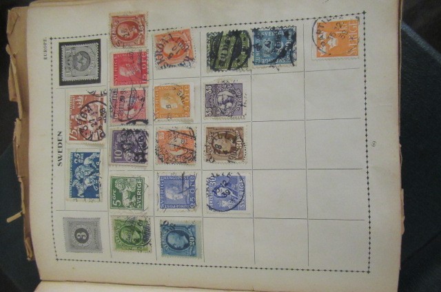 SIMPLEX AND A BLUE ALBUM OF STAMPS INCLUDING PENNY REDS Image