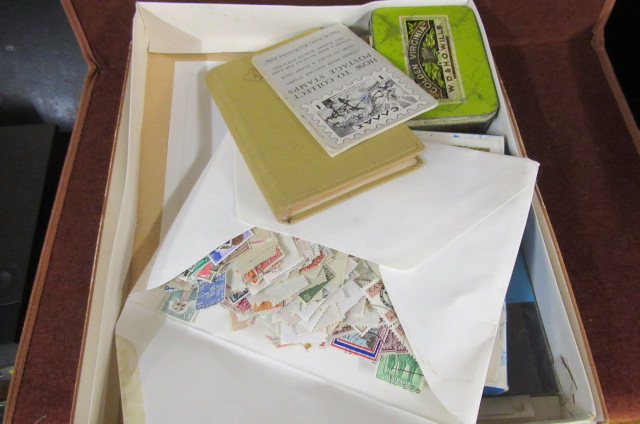 BOX OF STAMPS AND COINS Image