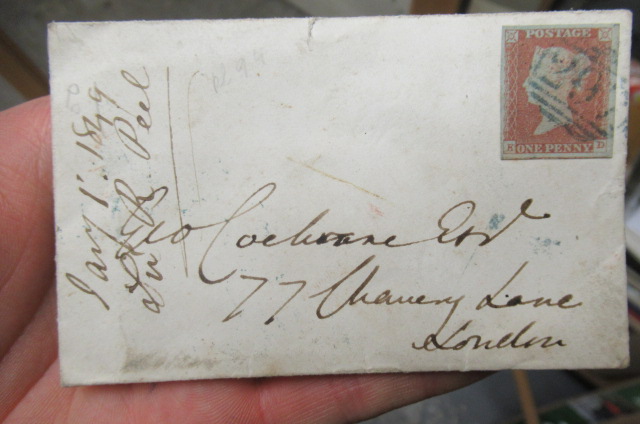 PENNY RED COVER NAMED SIR ROBERT PEEL 1849 Image