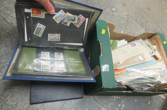 BOX OF FIRST DAY COVERS AND TWO CHANNEL ISLAND PRESENTATION PACKS Image