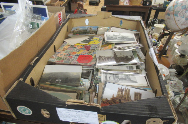 BOX OF OLD POSTCARDS Image