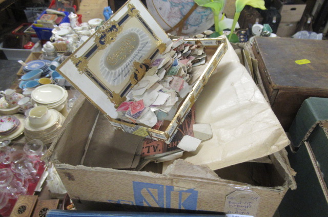 BOX OF STAMPS INCLUDING ALBUM Image