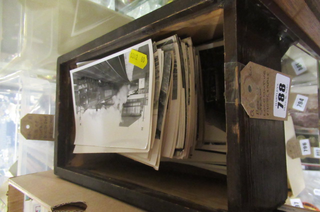 BOX OF STEAM LOCOMOTIVE PHOTOGRAPHS Image