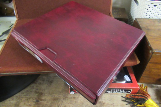 RED ALBUM OF VINTAGE POSTCARDS Image