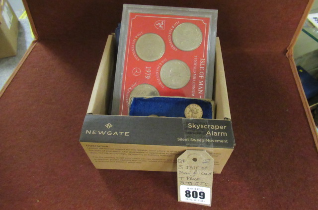 FIVE ISLE OF MAN COINS AND PROOF SETS ETC Image