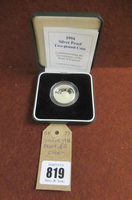 SILVER 1994 PROOF £2 COIN Image