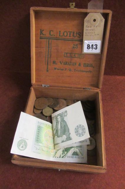 BOX OF MIXED BRASS COINS ETC Image