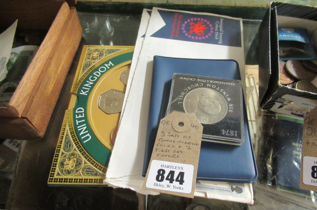 THREE SETS OF COMMEMORATIVE COINS ETC Image