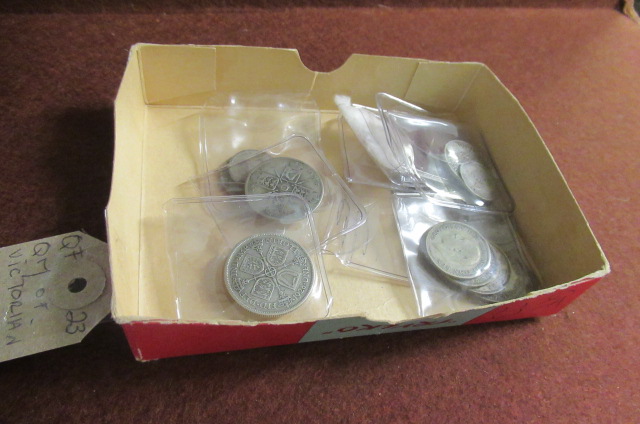 QUANTITY OF VICTORIAN AND LATER SILVER COINS Image
