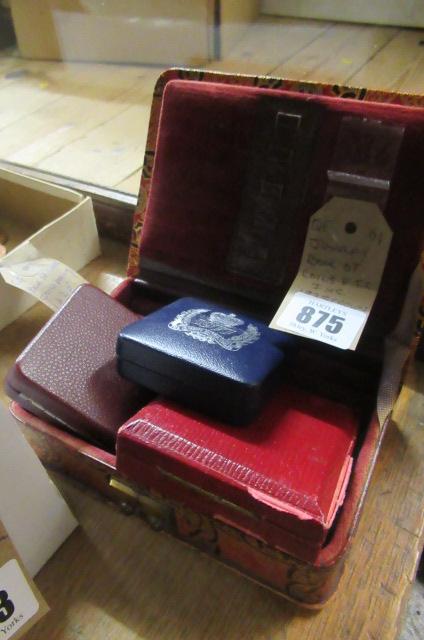 JEWELLERY BOX OF COINS ETC INCLUDING 1935 CROWN Image