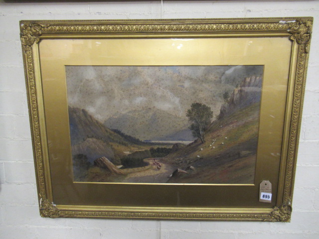 GILT FRAMED WATERCOLOUR LANDSCAPE SIGNED Image