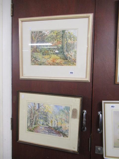 TWO WOODLAND WATERCOLOURS BY MABEL G YOUNG Image