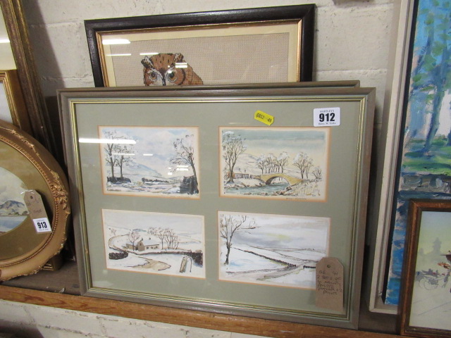 TWO SETS OF FOUR PICTURES AND PRINTS Image