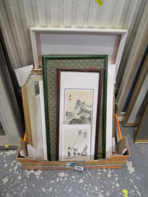 BOX OF ORIENTAL AND EMBROIDERED PICTURES Image