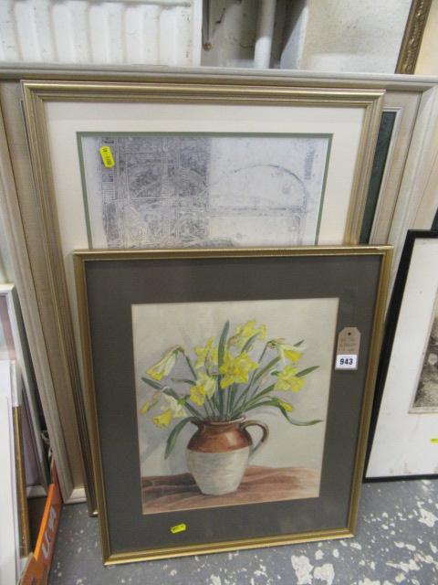 TWO PRINTS AND A WATERCOLOUR Image