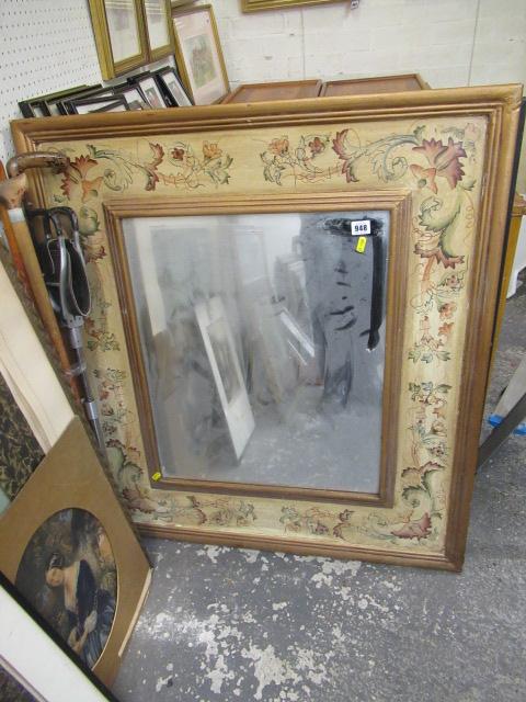 LARGE FRAMED DECORATIVE MIRROR AND A FRAMED PICTURE Image