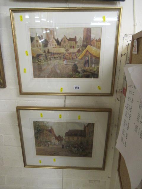 PAIR FRENCH SCENE WATERCOLOURS BY MILLIKEN Image