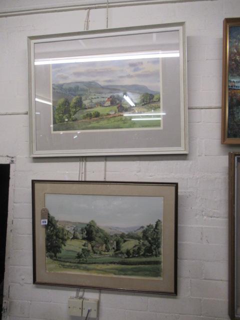 E CHARLES SIMPSON WATERCOLOUR AND ANOTHER LANDSCAPE Image