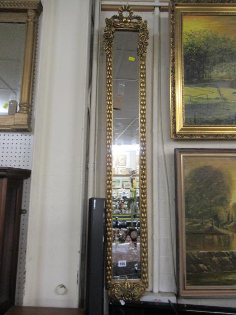 NARROW GILT FRAMED MIRROR Image
