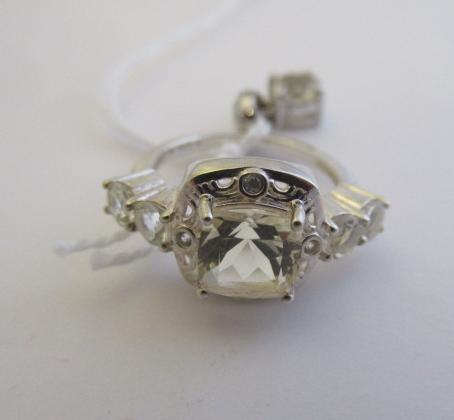 SERENITE WHITE ZIRCON STERLING SILVER RING AND PENDANT Image