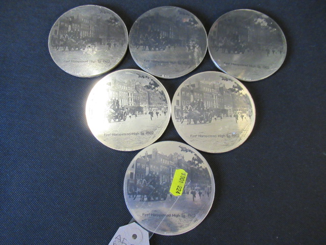 SIX SILVER TOPPED COASTERS Image