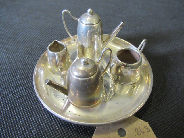 SILVER DOLLS HOUSE TEA SET Image