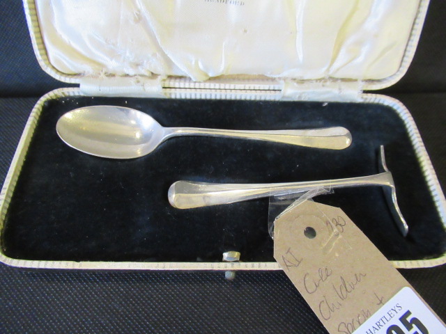 CASED CHILD'S SPOOON AND ANOTHER Image