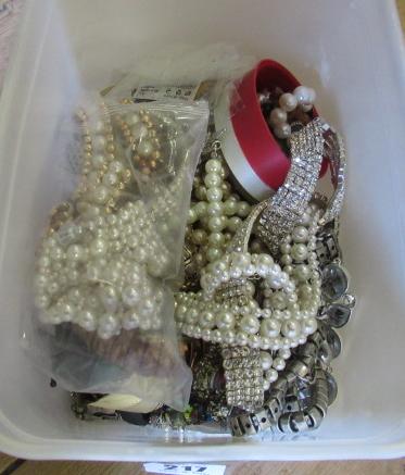 BOX OF COSTUME JEWELLERY Image