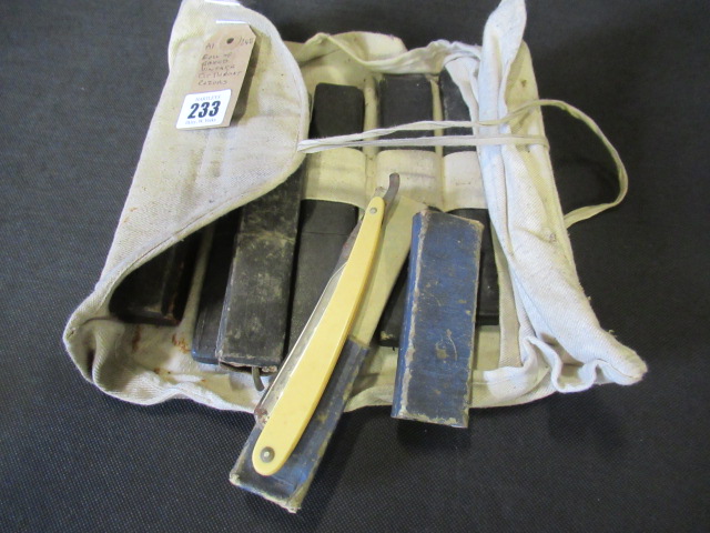 ROLL OF BOXED VINTAGE CUT THROAT RAZORS Image