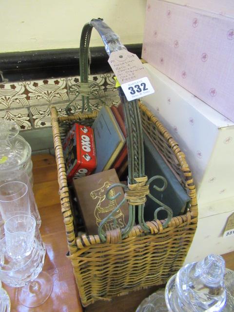 MAGAZINE RACK AND CONTENTS INCLUDING STAUNTON CHESS PIECES Image