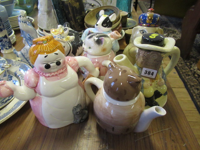 SEVEN NOVELTY TEAPOTS Image