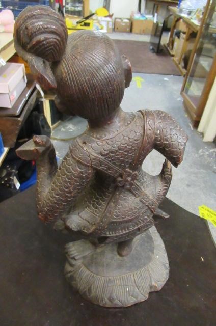 CARVED ASIAN WOODEN FIGURE Image