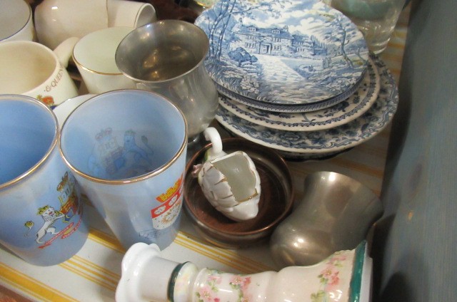 TWO DRAWERS OF BLUE AND WHITE CERAMICS  BONE CHINA TEA WARE AND GLASS WARE ETC Image