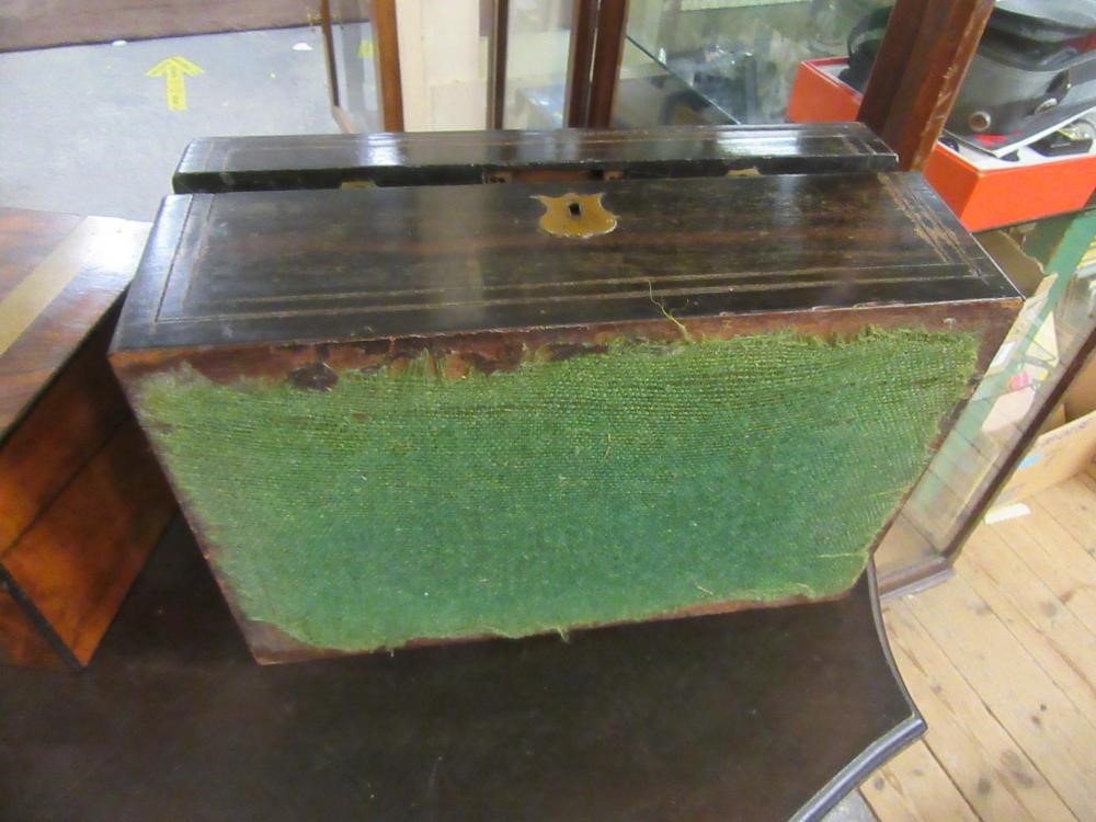 WALNUT BRASS BANDED WRITING SLOPE AND AN EBONY WRITING SLOPE Image