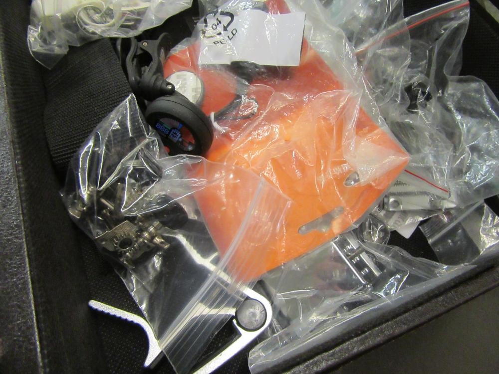 LEATHER CASE OF MISCELLANEOUS ITEMS INCLUDING TOOLS Image