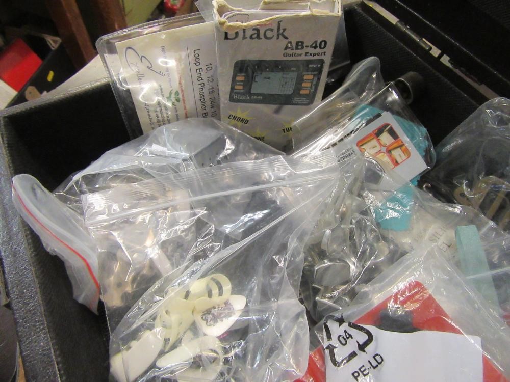 LEATHER CASE OF MISCELLANEOUS ITEMS INCLUDING TOOLS Image