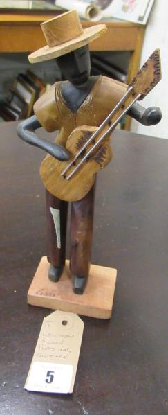 CUBAN WOODEN FIGURE PLAYING GUITAR Image
