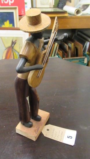 CUBAN WOODEN FIGURE PLAYING GUITAR Image
