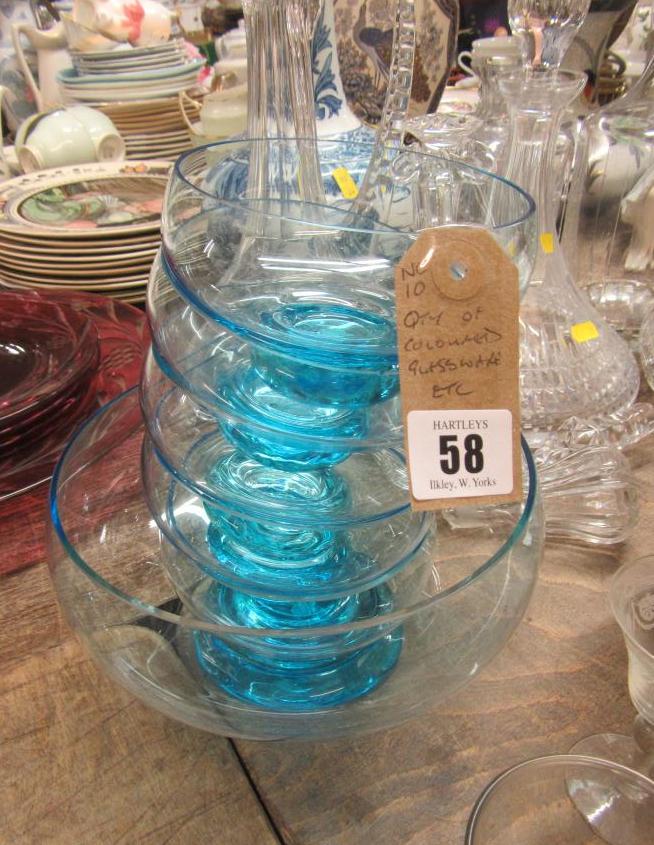 QUANTITY OF COLOURED GLASS ETC Image