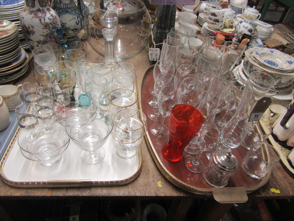 TWO TRAYS OF GLASS Image